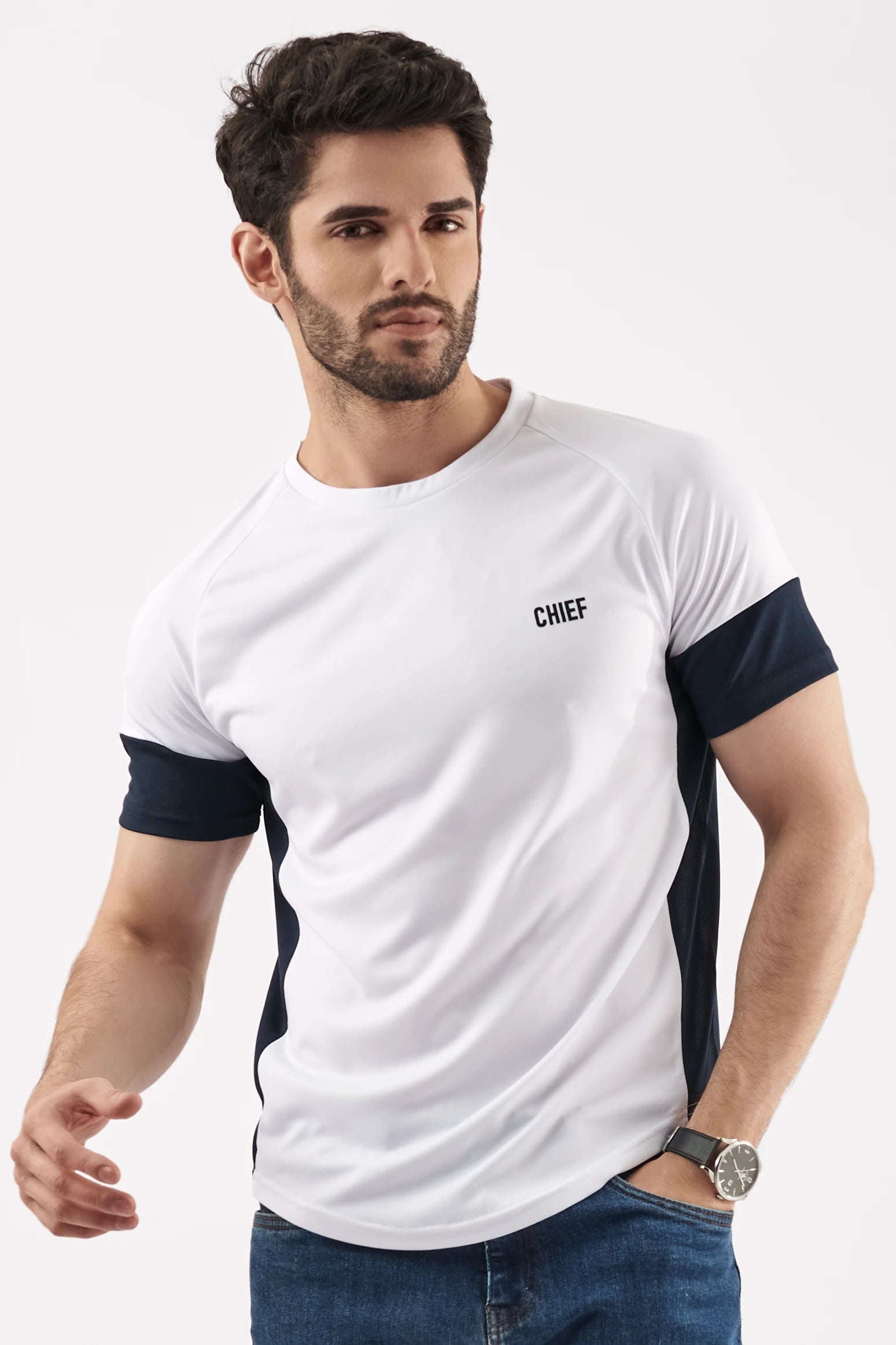 Men's Contrast Performance T-Shirt White