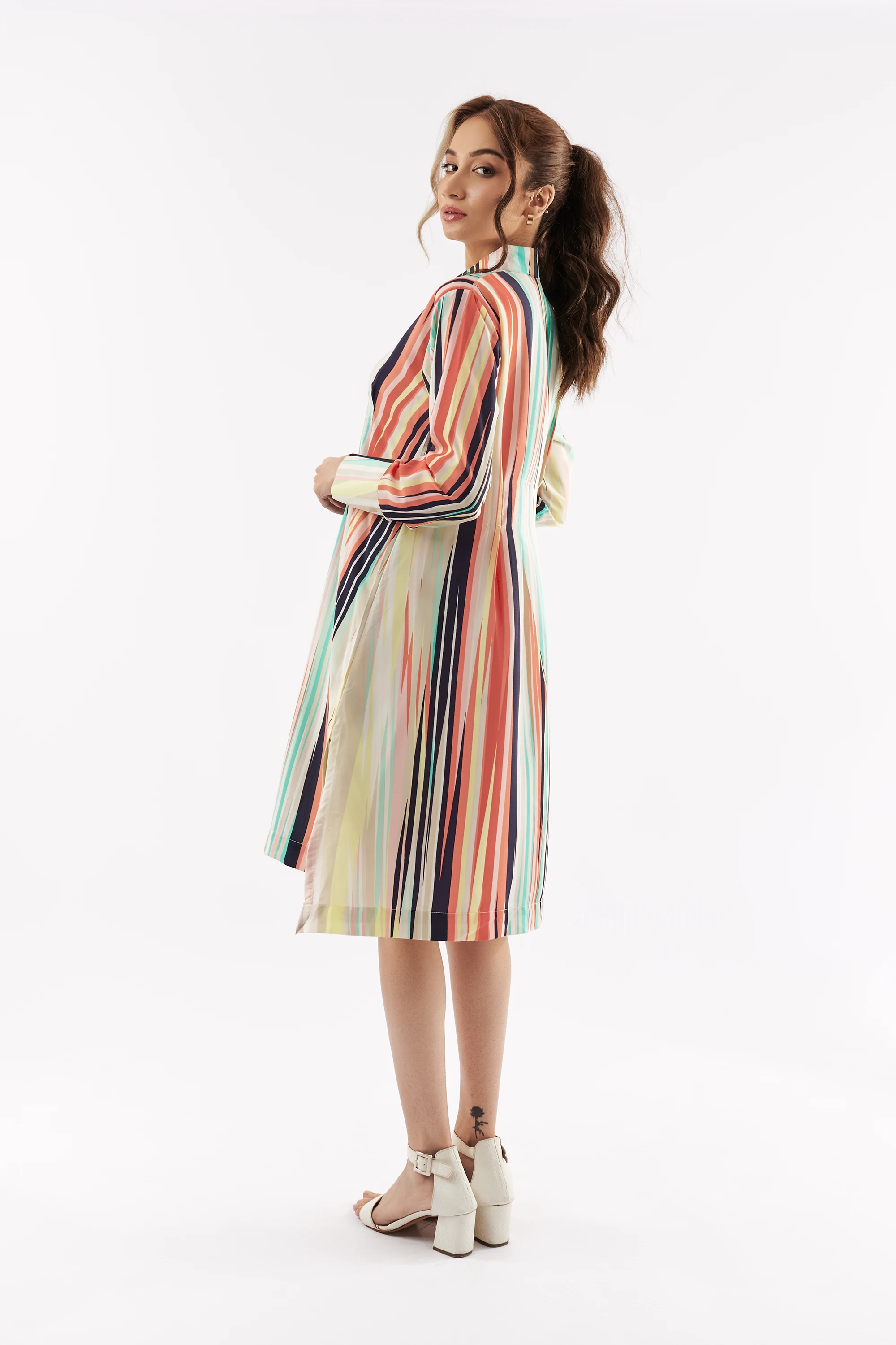 Women's Summer Stripe Shirt Dress